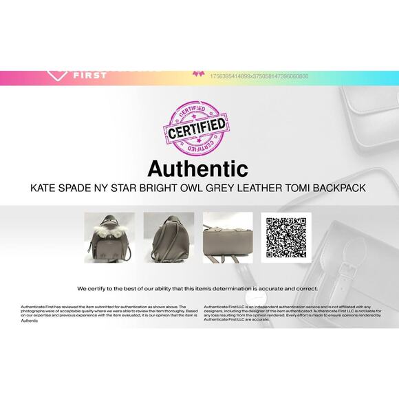 Kate Spade Star Bright Owl Tomi Backpack in Cityscape Grey Women's EUC - Picture 3 of 16